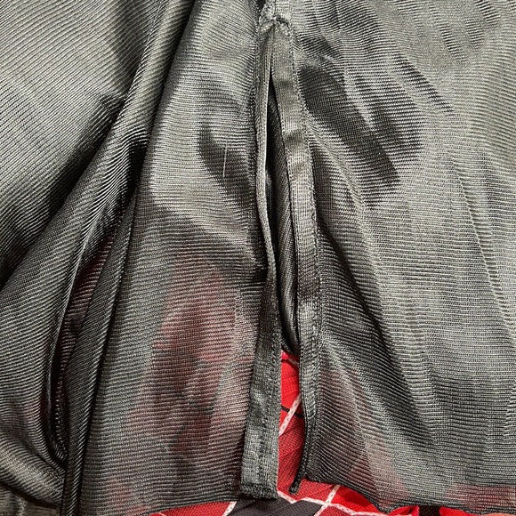 Women’s Plus Size Red Maxi Skirt Checkered Plaid Christmas Print Vintage Pleated - Picture 16 of 17